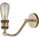 Franklin Restoration Large Bell 1 Light 8 inch Brushed Brass Sconce Wall Light in Seedy Glass, Franklin Restoration