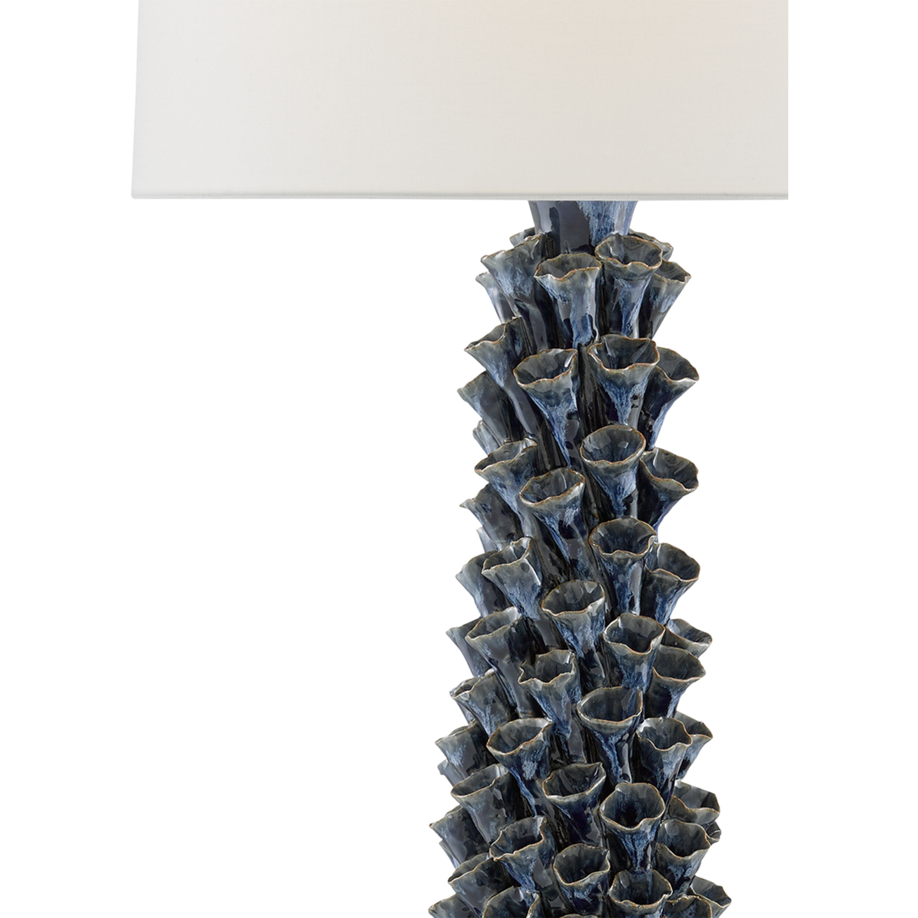 Sunken 32 inch 150.00 watt Blue Drip Glaze Table Lamp Portable Light
