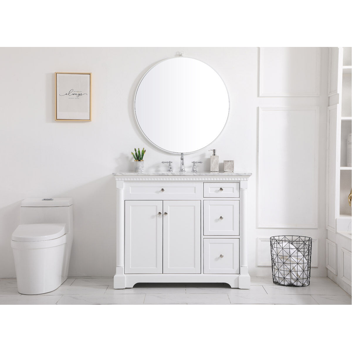 Clarence 42 X 22 X 35 inch White Vanity Sink Set