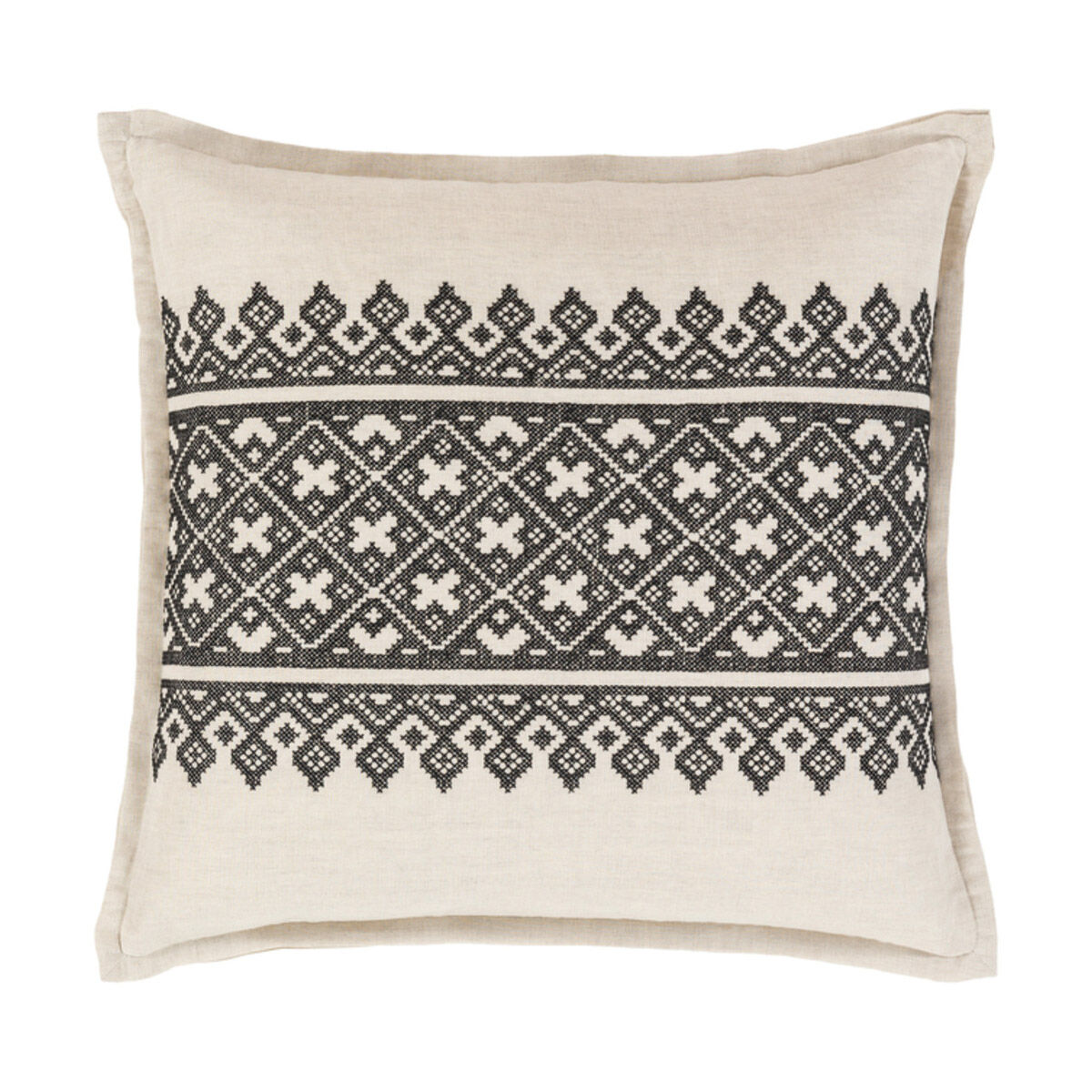 Pentas 18 X 18 inch Black and Khaki Throw Pillow