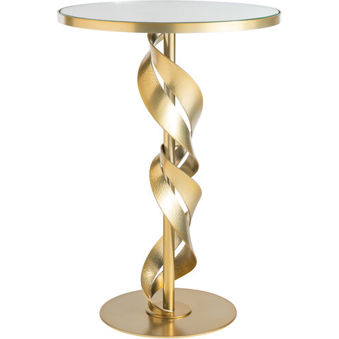 Folio 18.4 inch Modern Brass Accent Table, Glass Top
