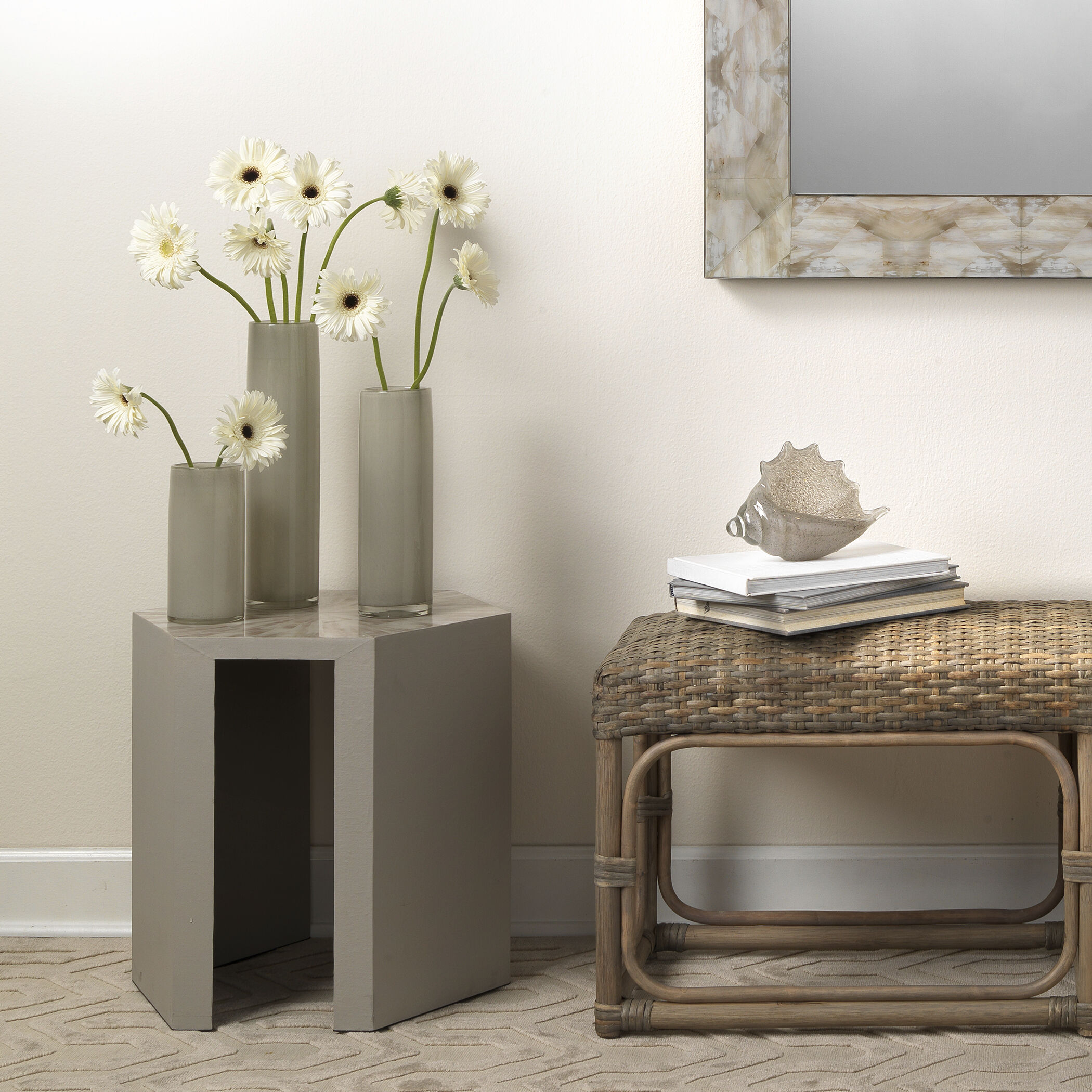 Triton Warm Grey Glass Shell