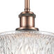 Ballston Niagra 1 Light 7 inch Antique Copper Pendant Ceiling Light, Ballston