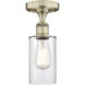 Clymer 1 Light 3.88 inch Antique Brass Semi-Flush Mount Ceiling Light