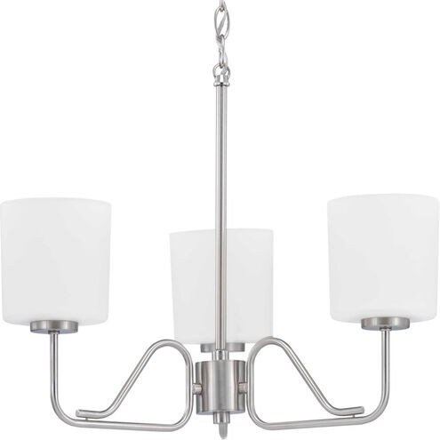 Tobin 3 Light 22 inch Brushed Nickel Chandelier Ceiling Light