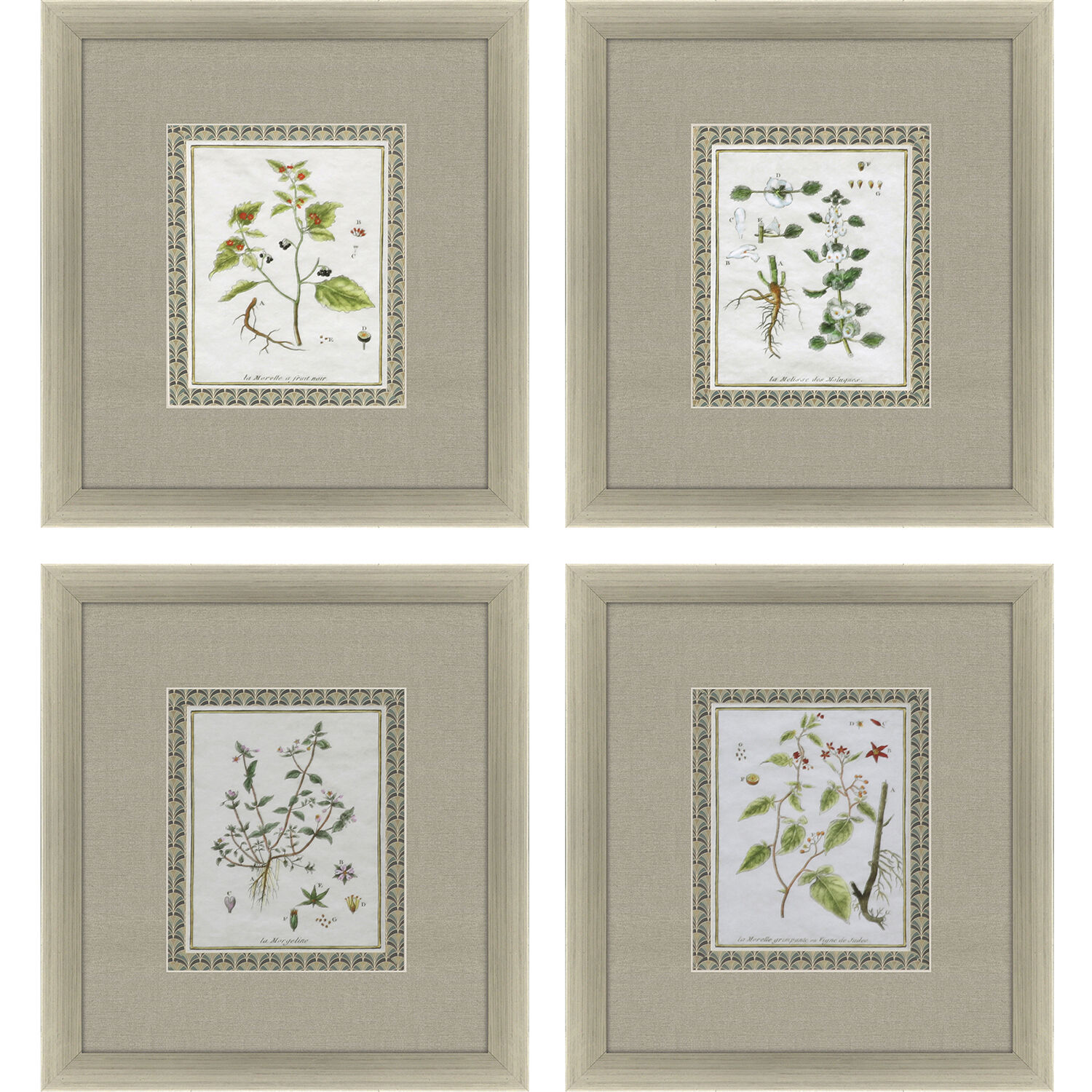 La Passerage Green and Blue and Metallic and Neutral Framed Art