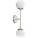 Haas 2 Light 5.87 inch Brushed Nickel Wall Bracket Wall Light, Design Series