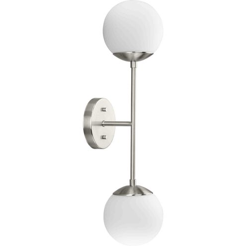 Haas 2 Light 5.87 inch Brushed Nickel Wall Bracket Wall Light, Design Series