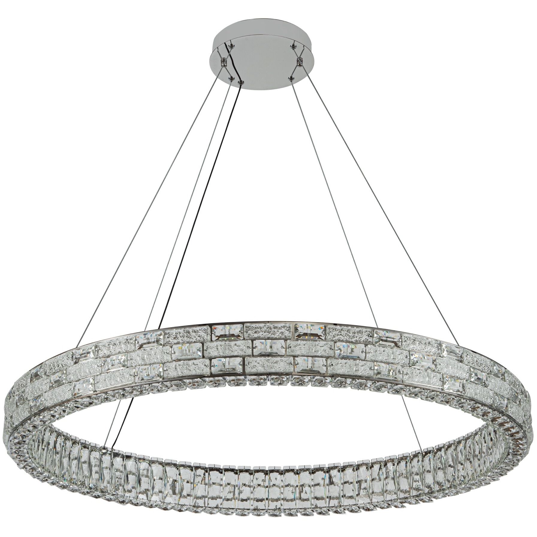Elegance LED 39.37 inch Polished Nickel Chandelier Ceiling Light