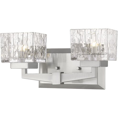 Rubicon 2 Light 13.5 inch Brushed Nickel Vanity Wall Light in G9