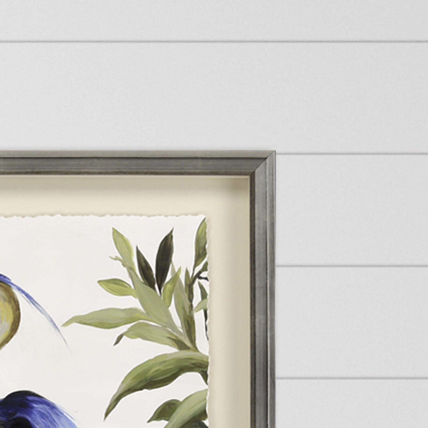 Heron Study 14220 Blue and Gray and Brown and Green Framed Art