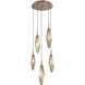 Rock Crystal LED 18.4 inch Burnished Bronze Chandelier Ceiling Light in 3000K LED, Chilled Bronze, Round Multi-Port