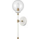 Boudreaux Sconce Wall Light in Matte White with Satin Brass