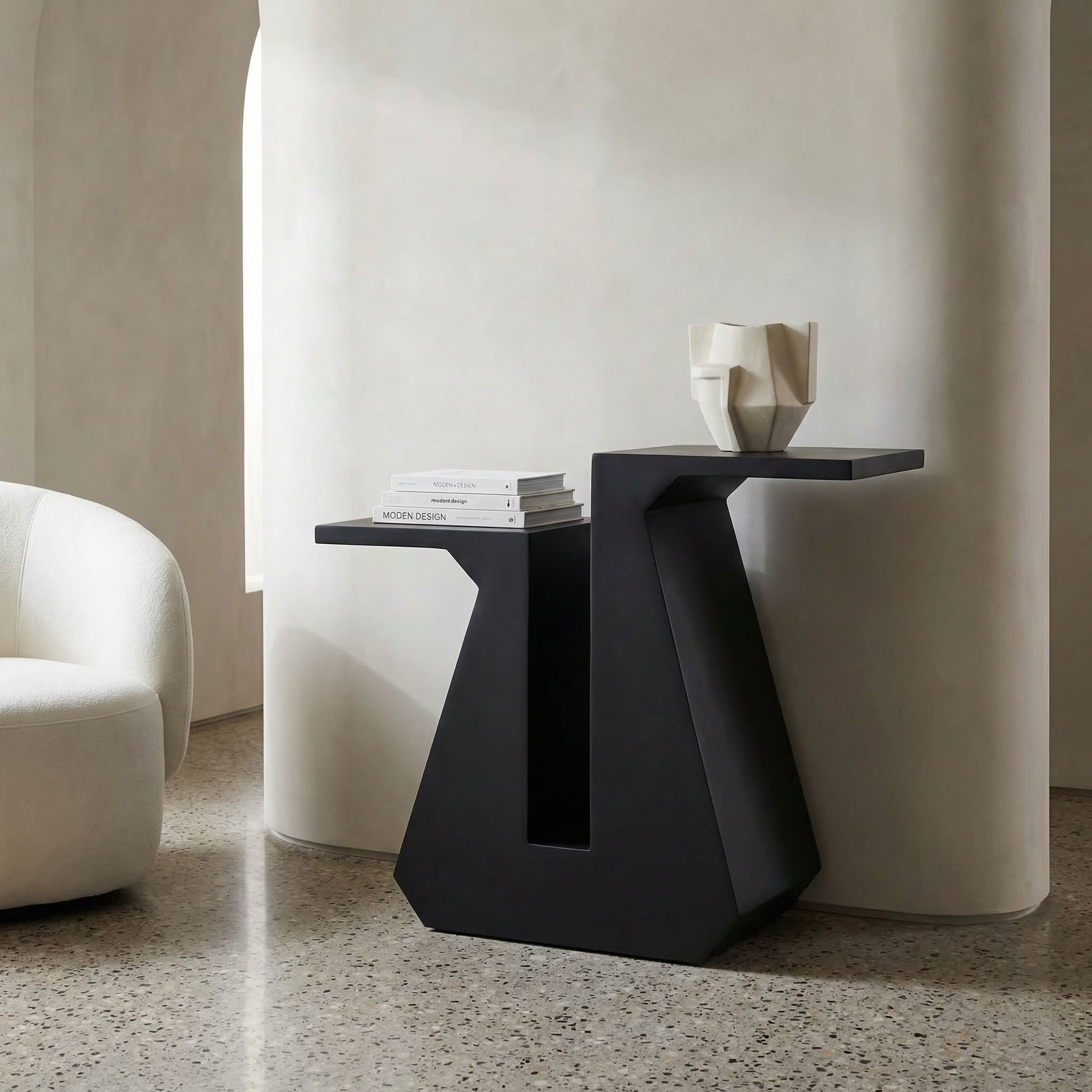 Gaston 30 X 25 inch Matte Black Console/Side Table