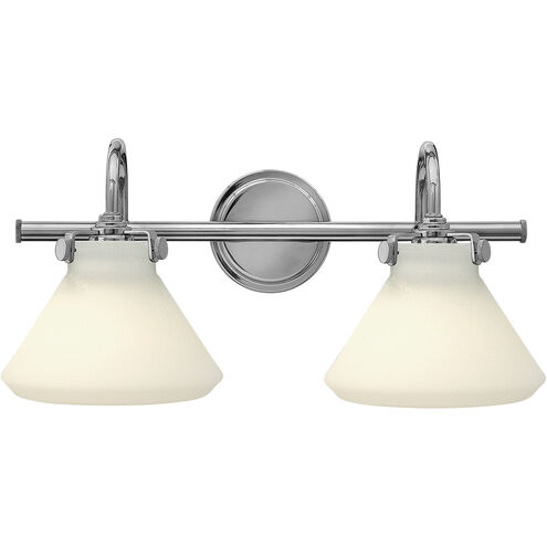 Congress 2 Light 19 inch Chrome Bath Light Wall Light, Retro Glass