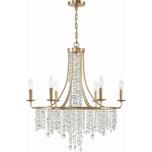 Gabrielle 6 Light 28 inch Antique Gold Chandelier Ceiling Light