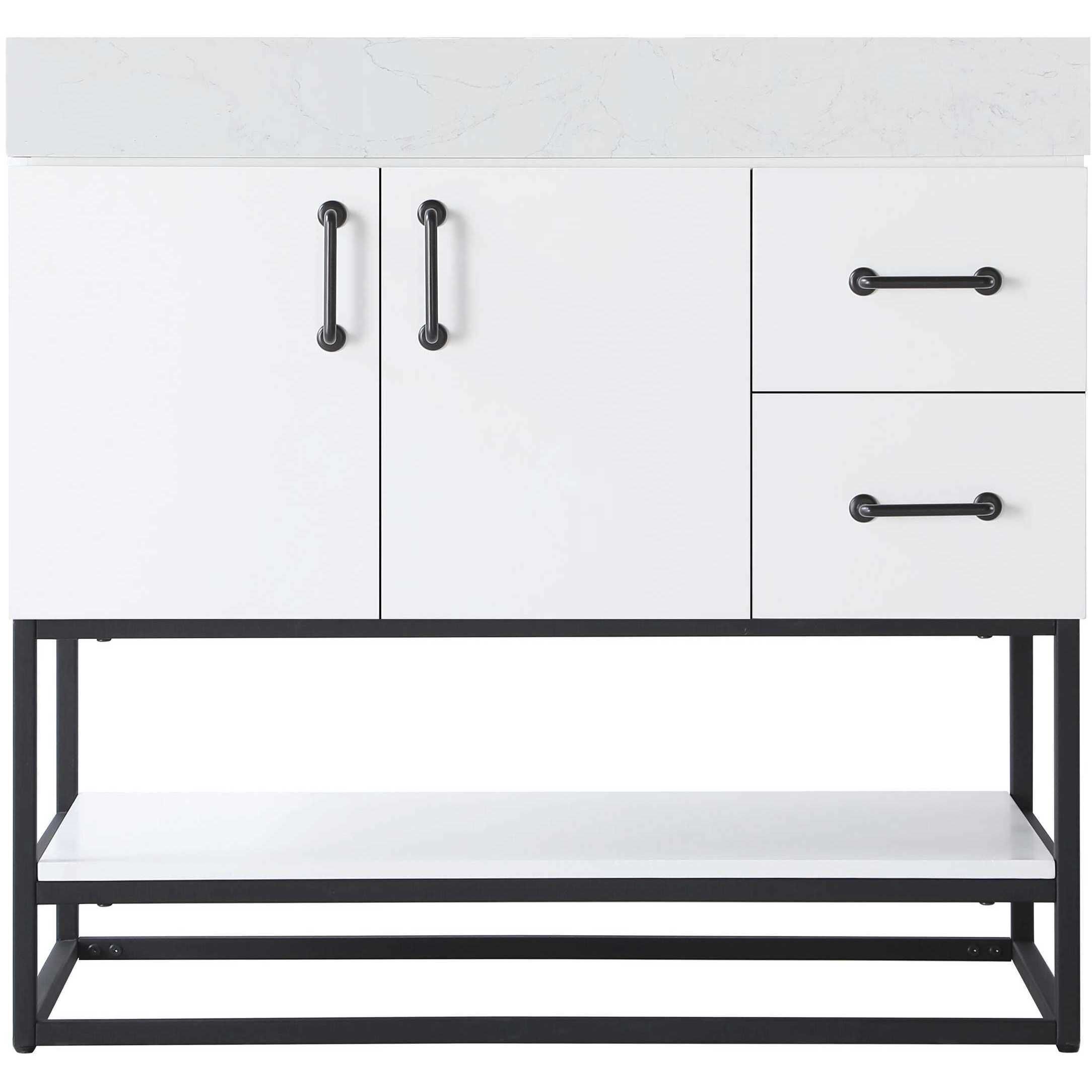 Caroline 36 X 34 inch White Bathroom Vanity Cabinet