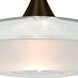 Spazio LED Bronze Cord Pendant Ceiling Light in Clear with Frost Glass