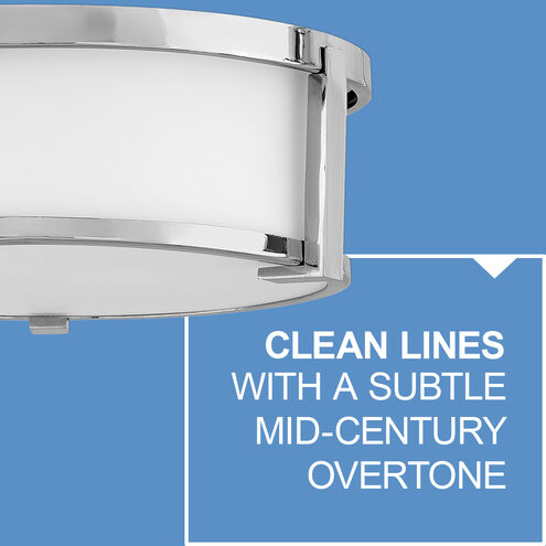 Lowell 3 Light 16 inch Chrome Indoor Flush Mount Ceiling Light in White