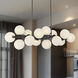 Vino Island Light Ceiling Light in Dark Bronze, White Etched Alabaster Glass