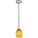 Brandy FireBird 1 Light 6 inch Brushed Steel Pendant Ceiling Light in Amber Firebird, Rod