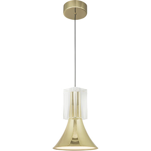 Floe LED 8 inch Metallic Brass Pendant Ceiling Light