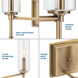 Elara 3 Light 22 inch Vintage Brass Bath Vanity Wall Light