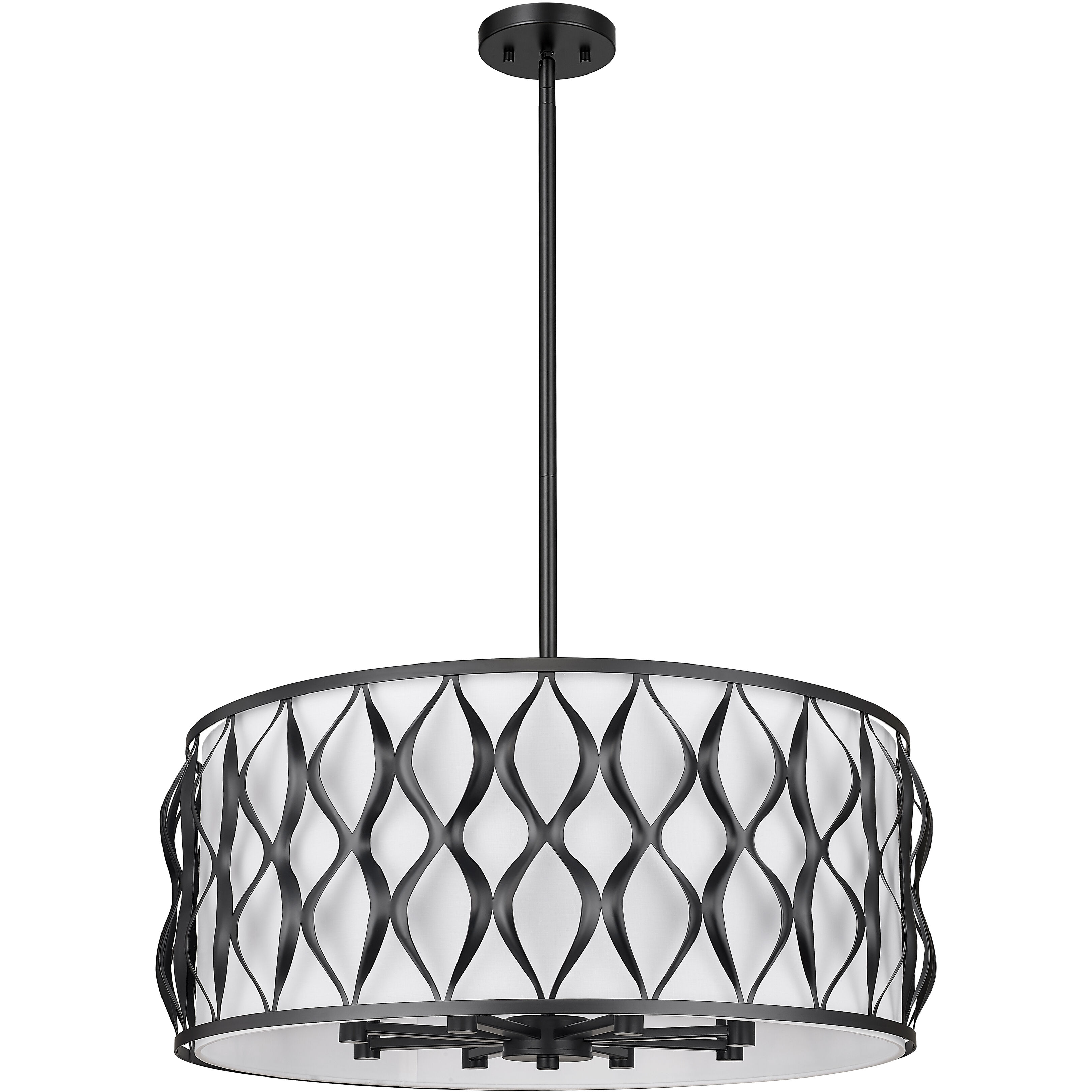 Harden 8 Light 26.25 inch Matte Black Pendant Ceiling Light
