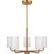 Rhett 5 Light 24 inch Satin Brass Chandelier Ceiling Light