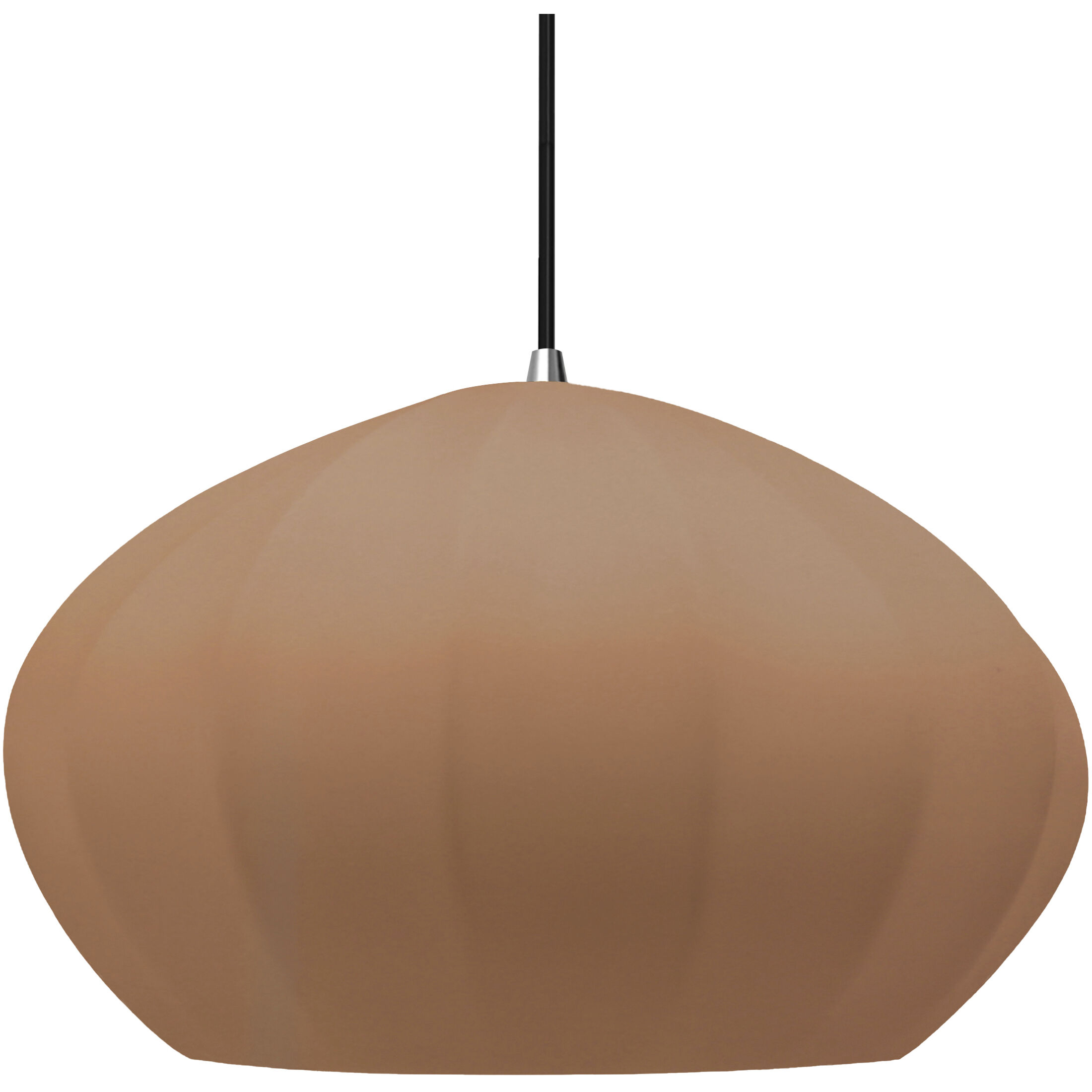 Radiance Collection - Fluted Pendant Ceiling Light in Polished Chrome, Black Cord, Replaceable Bulb, Adobe, Form+Finish+Function