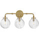 Helene 3 Light 24 inch Lacquered Brass Vanity Light Wall Light, Medium