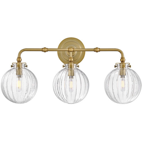 Helene 3 Light 24 inch Lacquered Brass Vanity Light Wall Light, Medium