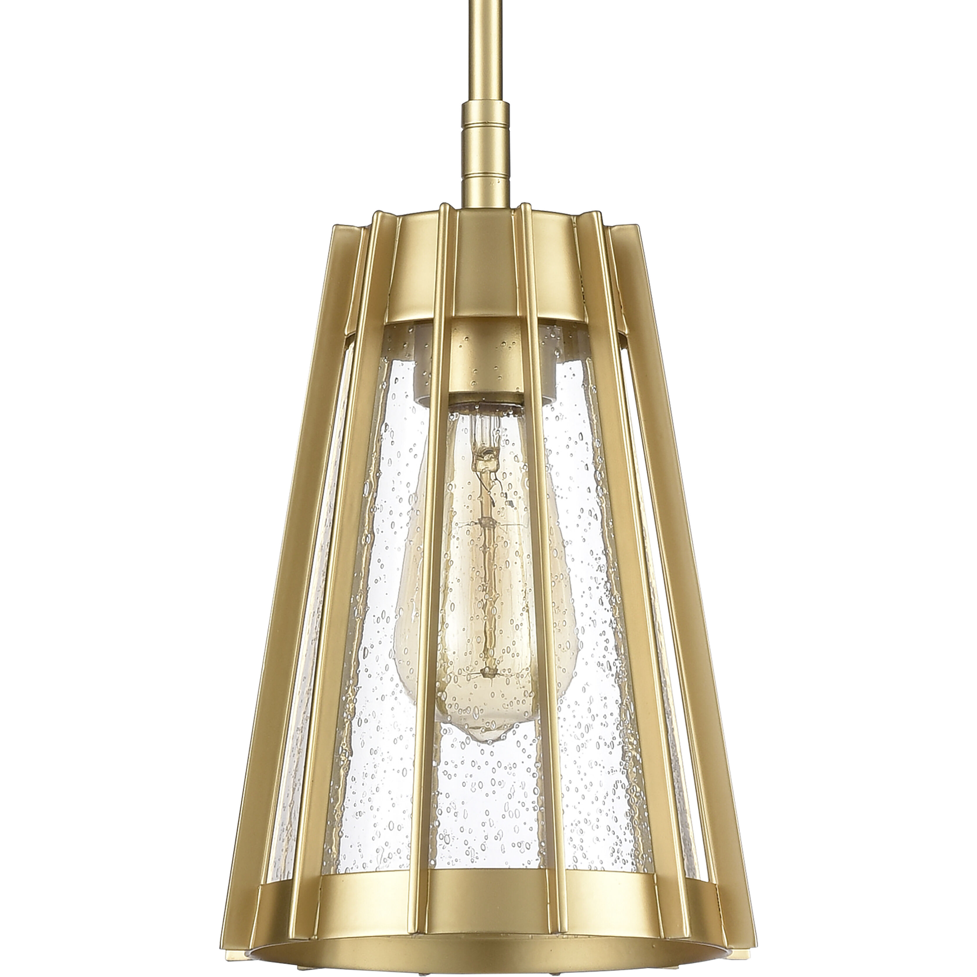 Open Louvers 1 Light 6.75 inch Champagne Gold Mini Pendant Ceiling Light
