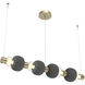 Torno Mandrel LED 53.3 inch Gilded Brass with Charcoal Linear Chandelier Ceiling Light