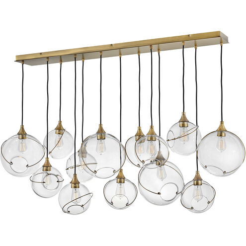 Lisa McDennon Skye 13 Light 60.25 inch Heritage Brass Indoor Linear Chandelier Ceiling Light