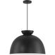 Ventura Dome 1 Light 20 inch Flat Black Pendant Ceiling Light