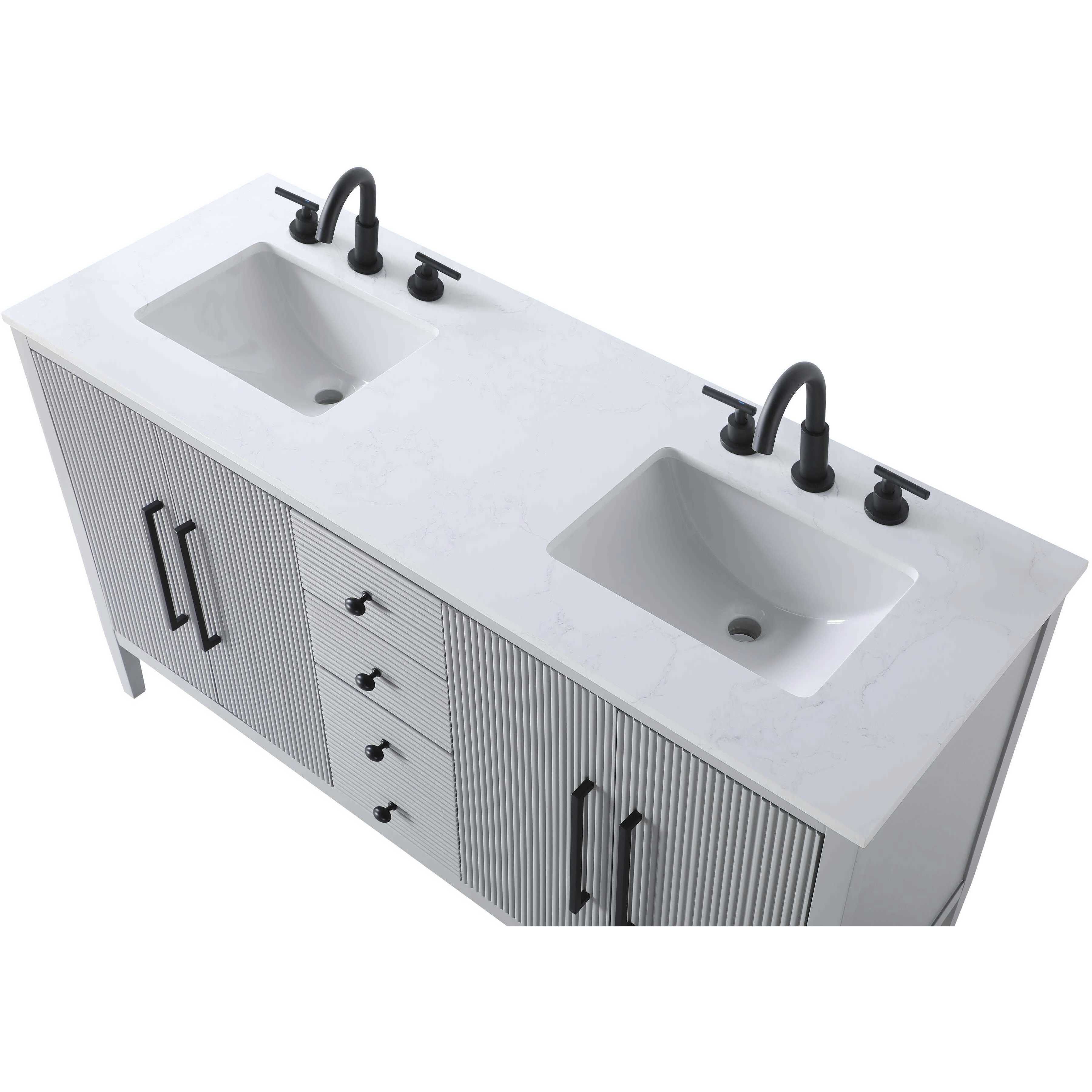 Blakely 60 X 34 inch Grey Bathroom Vanity Cabinet