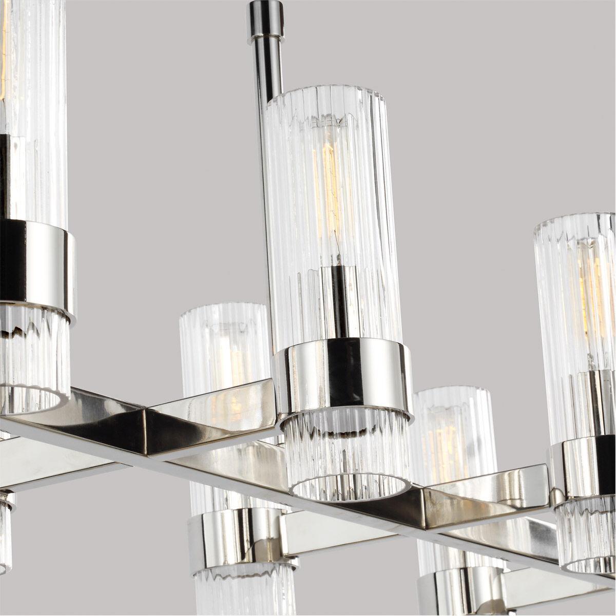 C&M by Chapman & Myers Geneva 10 Light 50 inch Polished Nickel Linear Chandelier Ceiling Light