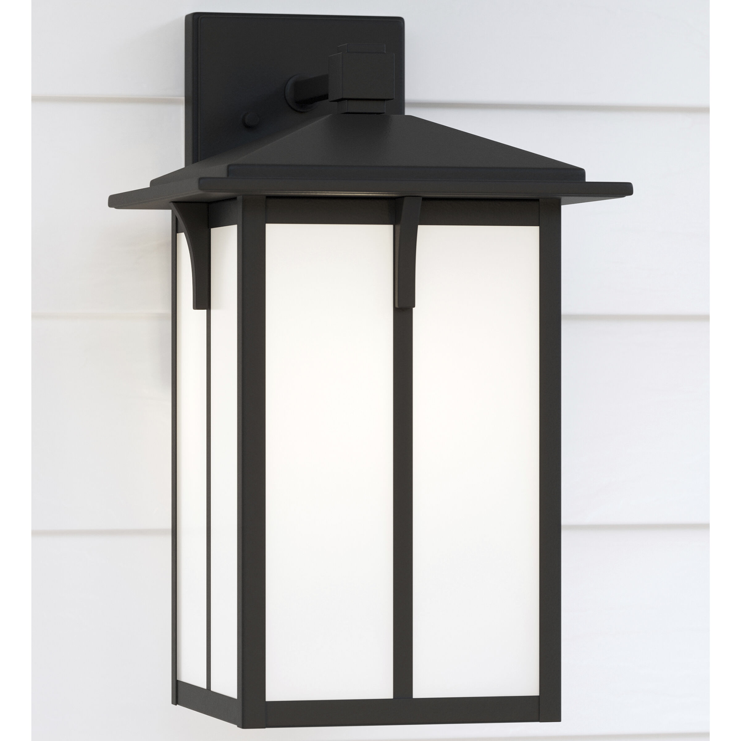 Tomek 1 Light 14 inch Black Outdoor Wall Lantern, Medium