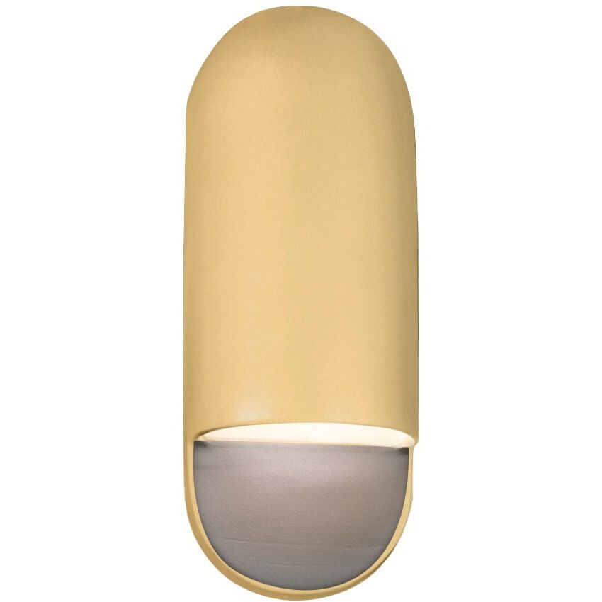 Ambiance Collection - Capsule Wall Sconce Wall Light in Replaceable Bulb, Muted Yellow, 4D x 14H, Form+Finish+Function