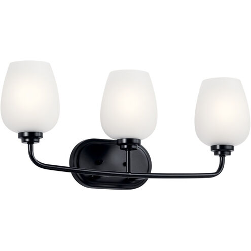 Valserrano 3 Light 24 inch Black Wall Mt Bath 3 Arm Wall Light