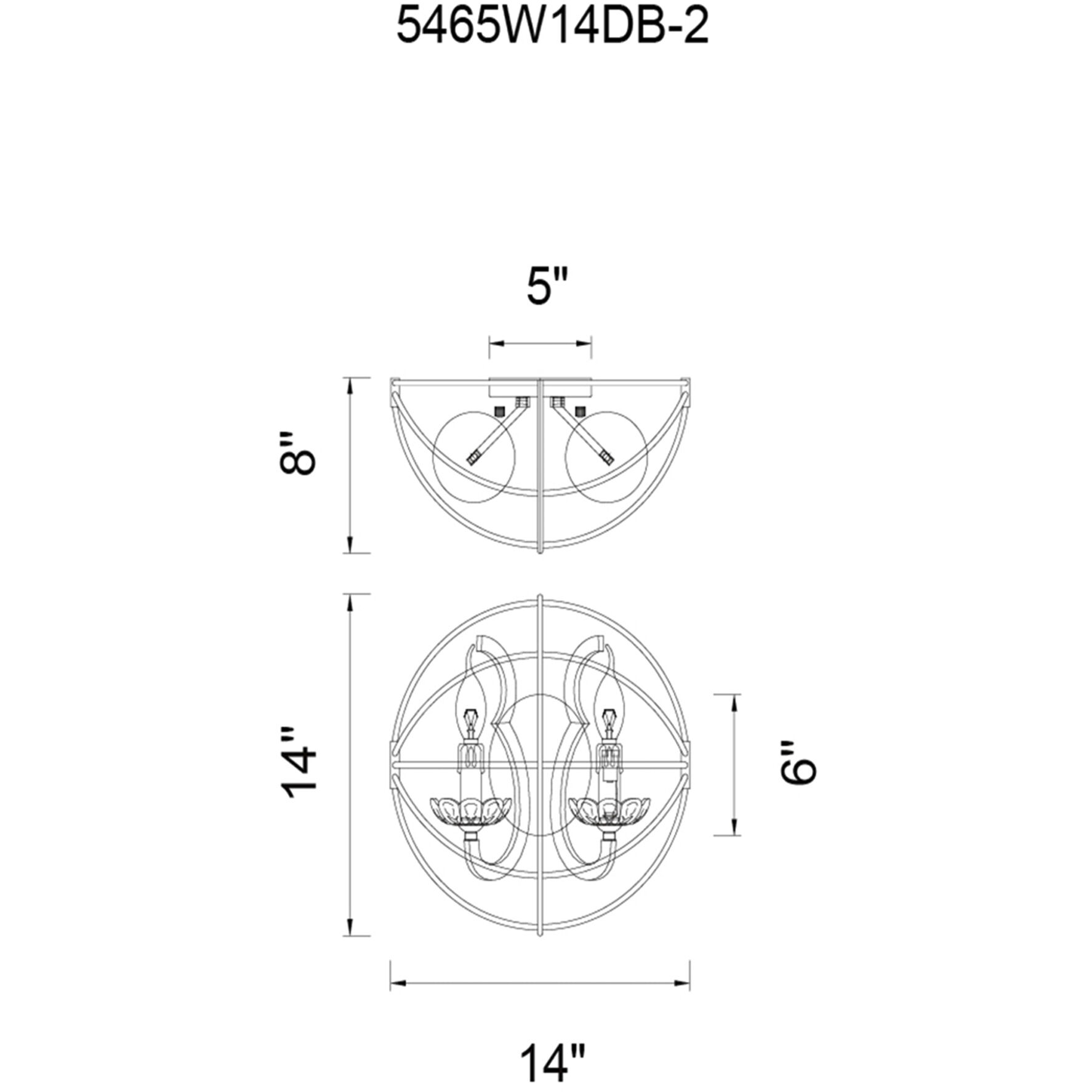 Campechia 2 Light 14 inch Brown Wall Light