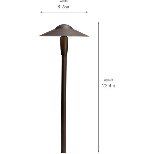 Independence 12 3.00 watt Textured Architectural Bronze Landscape 12V LED Path/Spread in 2700K