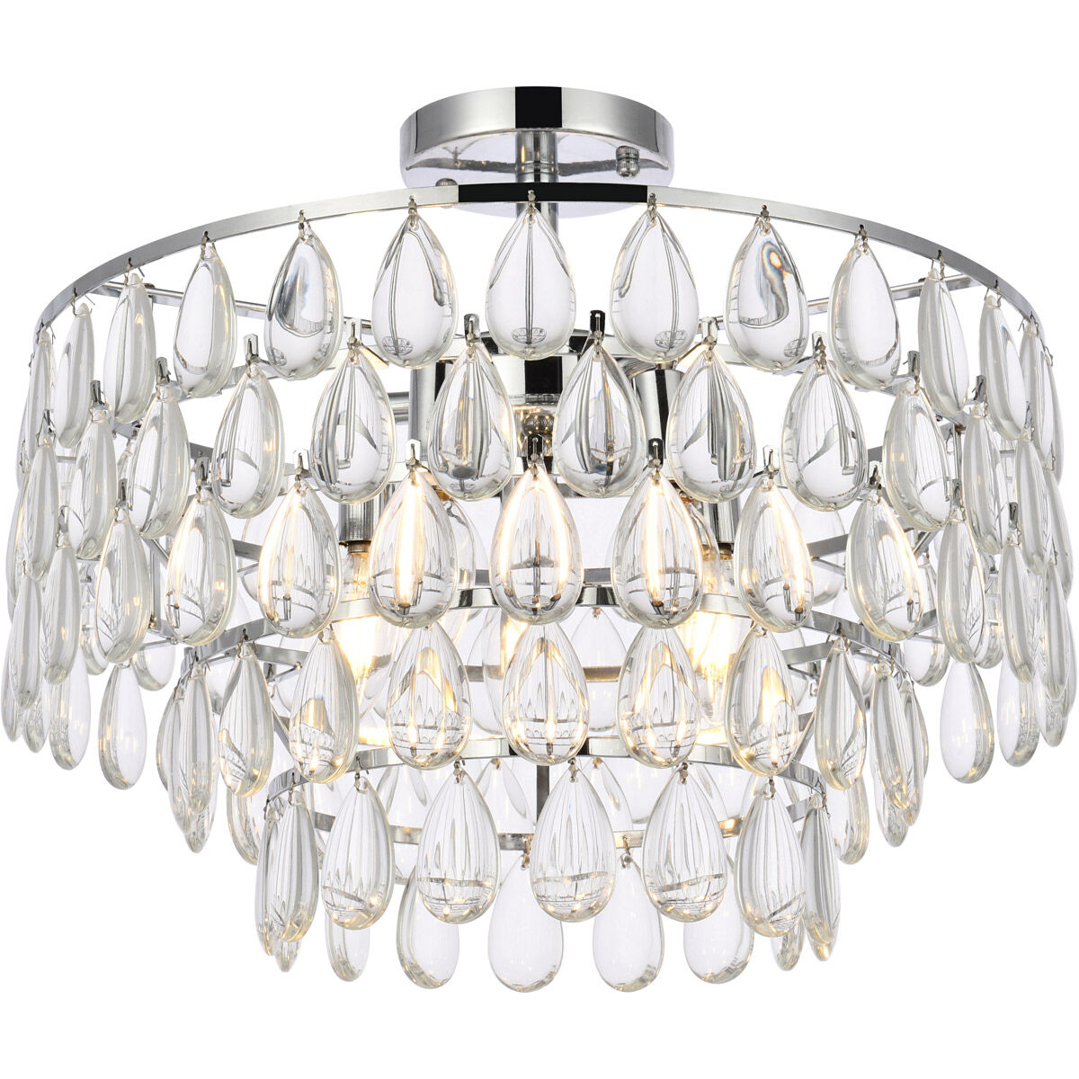 Mila 5 Light 18 inch Chrome Flush Mount Ceiling Light