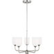 Emile 5 Light 20 inch Brushed Steel Chandelier Ceiling Light