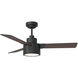 Jovie 44 LED 44 inch Midnight Black with Midnight Black/American Walnut reversible blades Indoor/Outdoor Ceiling Fan