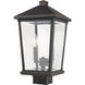 Beacon 2 Light 19.5 inch Oil Rubbed Bronze Outdoor Post Mount Fixture in 8