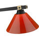 Bronte 3 Light 52.75 inch Matte Black and Rubbed Brass Billiard Light Ceiling Light in Burgundy