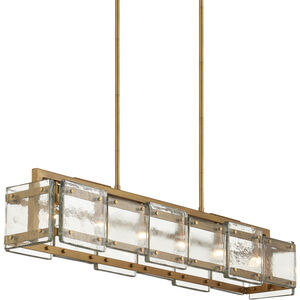 Countervail 6 Light 39.5 inch Clear/Antique Brass Chandelier Ceiling Light