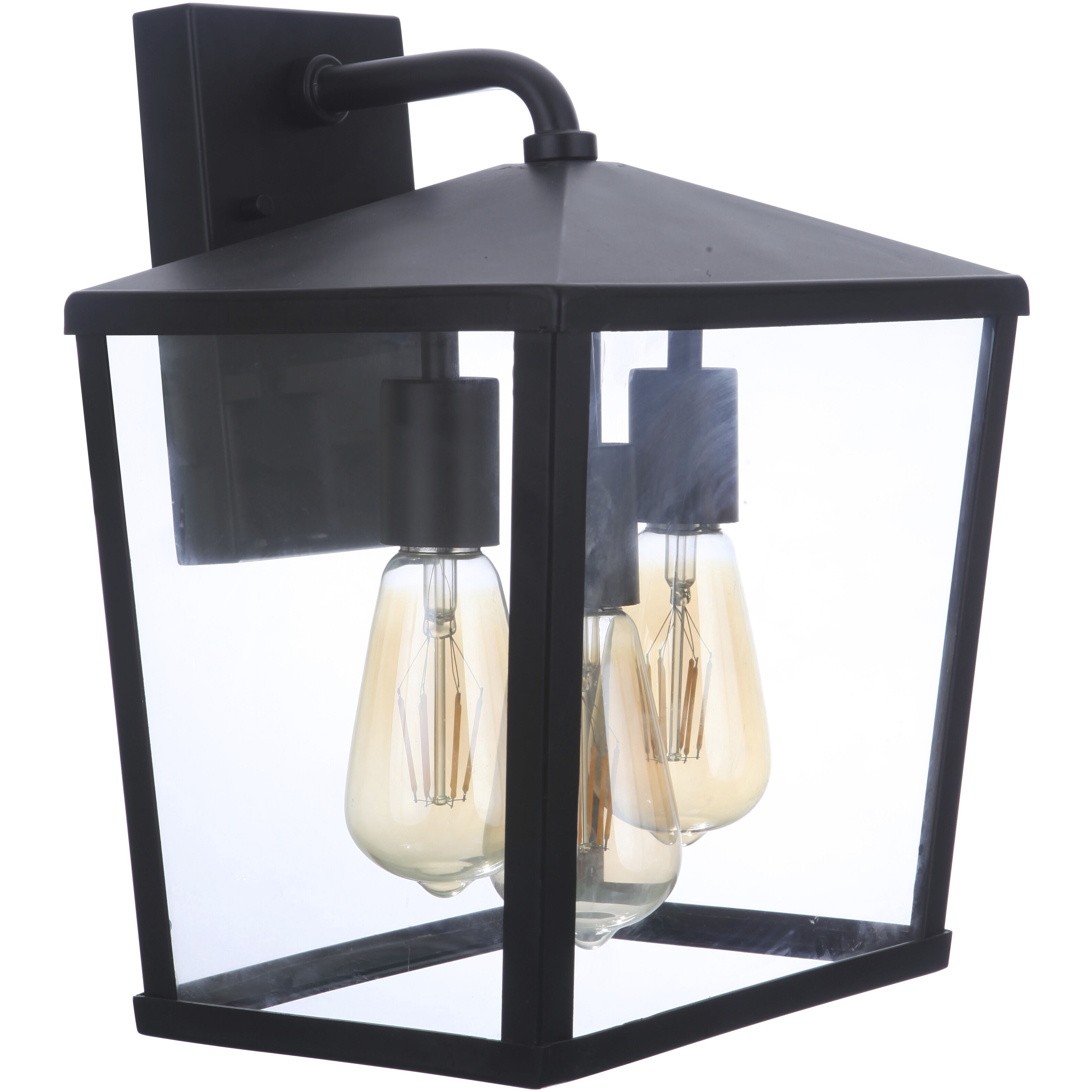 Olsen 3 Light 13 inch Midnight Outdoor Wall Lantern